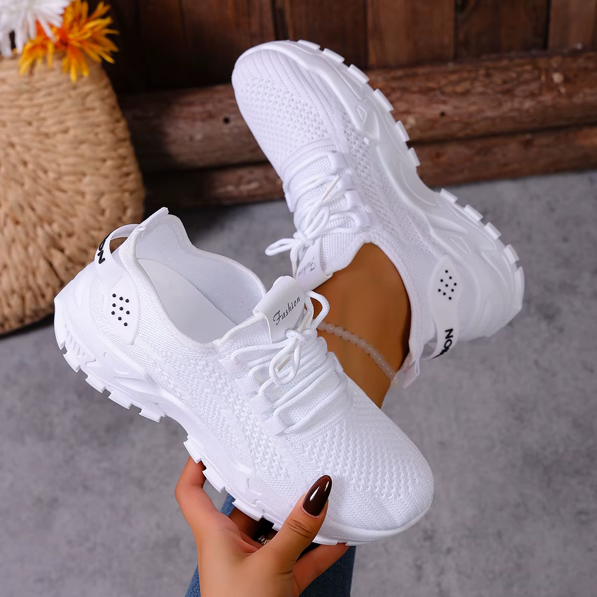 Nouvelles chaussures de sport en tricot respirantes pour femmes, mode printemps-automne 2026, chauss