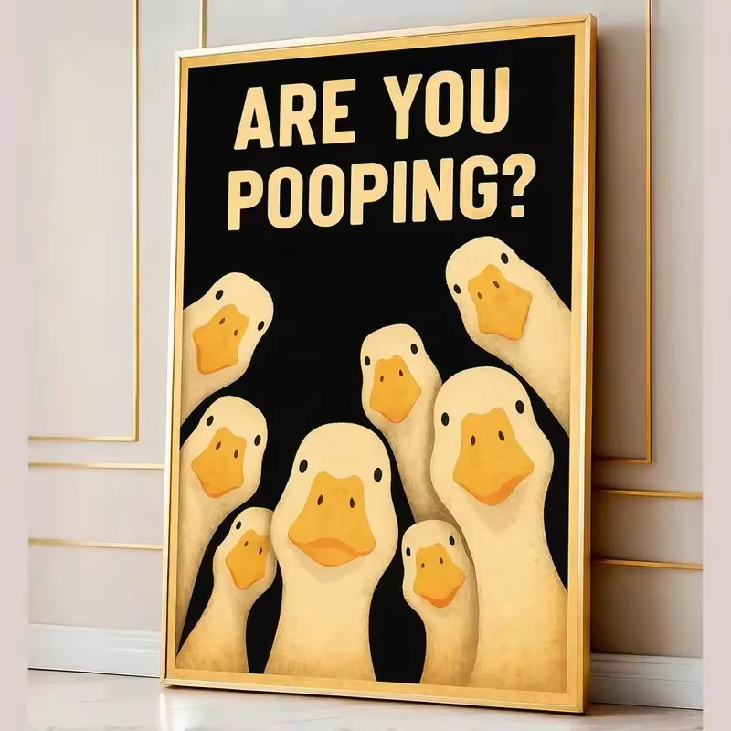 Peinture sur toile Arte De Pared classique vintage, HD avec un design de canard amusant, peinture dé