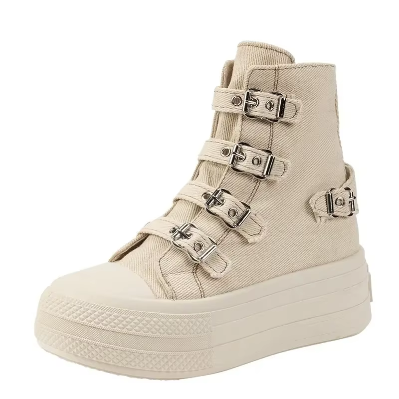 Nouvelles Chaussures Femme 2026 – Baskets Montantes en Toile Exquises pour Femme, Chaussures Décontr