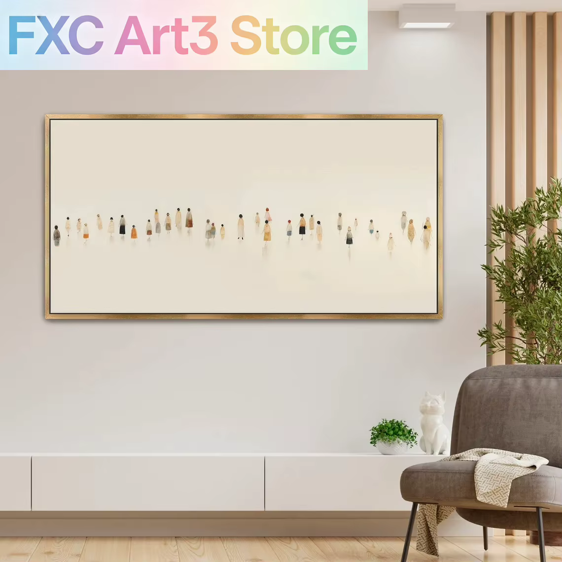 1 pièce sans cadre, 1 pièce, impression sur toile abstraite minimaliste LakelzDecor, effet peinture 