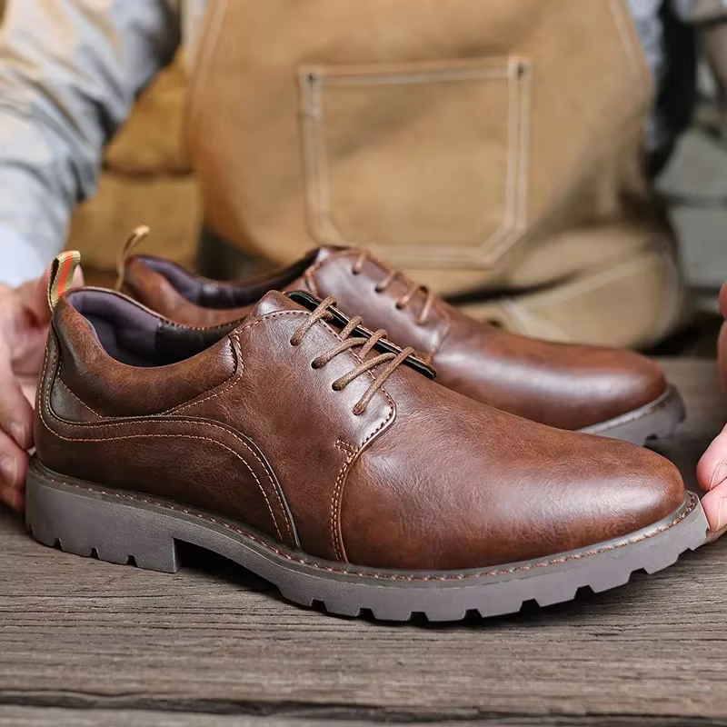 Chaussures en cuir Vintage pour hommes chaussures décontractées vêtements de travail en plein air ch