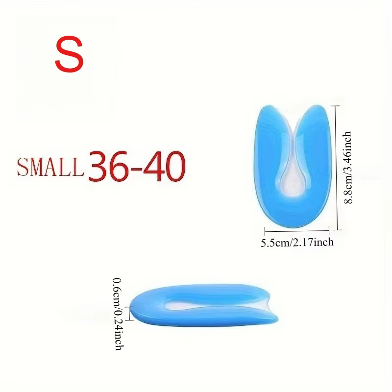 1 paire de coussinets en silicone en forme de U pour talons, semelles intérieures souples et absorba