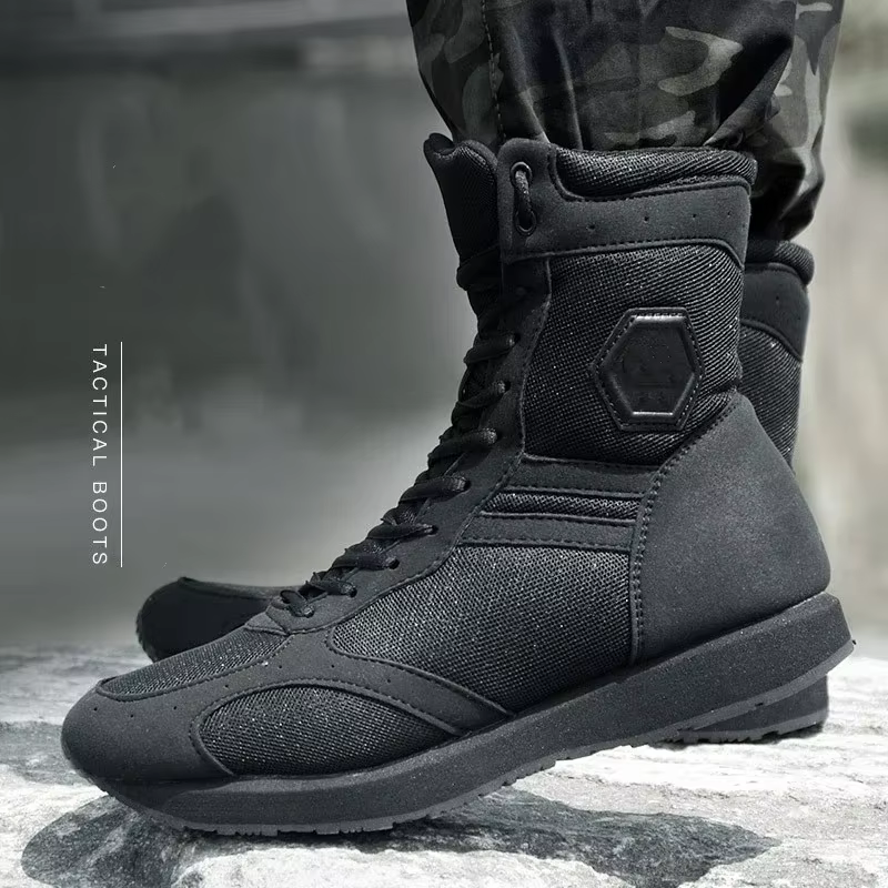 Bottes de chasse ultralégères pour hommes, chaussures de travail noires, pour course en plein air, r