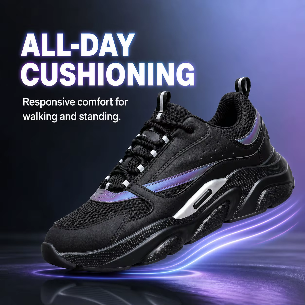 Chaussures de sport décontractées Flumenis pour hommes et femmes, à semelle épaisse, avec sangles en