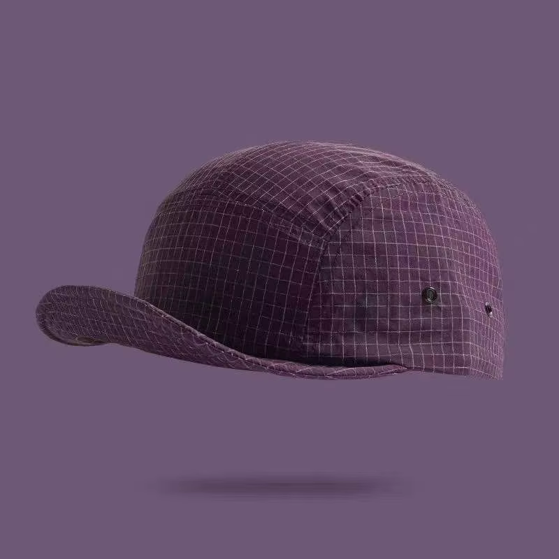 Casquette de baseball à visière souple, à carreaux, simple et élégante. Cordon de serrage réglable. 