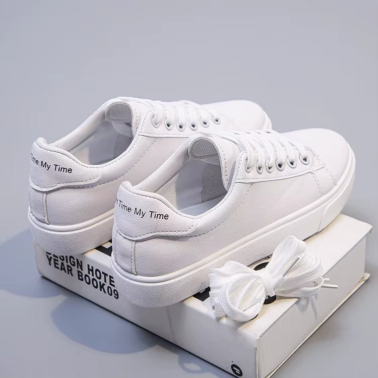 Chaussures vulcanisées en cuir PU pour femmes, blanches, nouvelle mode, chaussures à plateforme, cou