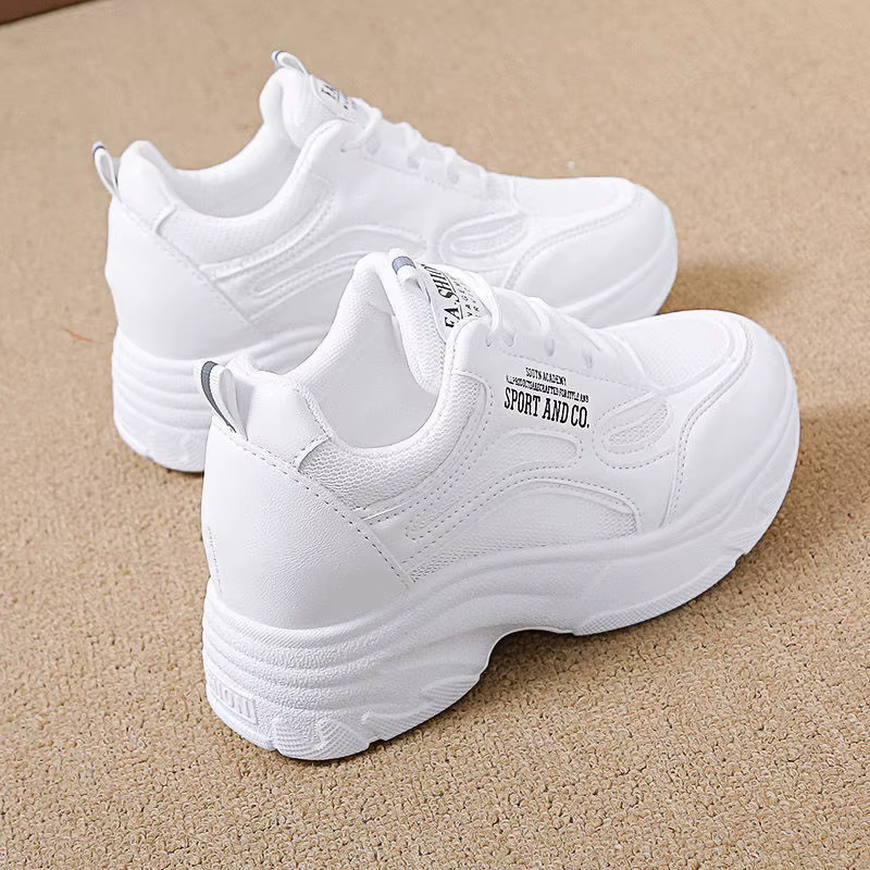 Chaussures Dad Shoes Femme Printemps-Automne 2026 à semelle épaisse, rehaussantes, polyvalentes, pour un gain de hauteur interne, style sport décontracté