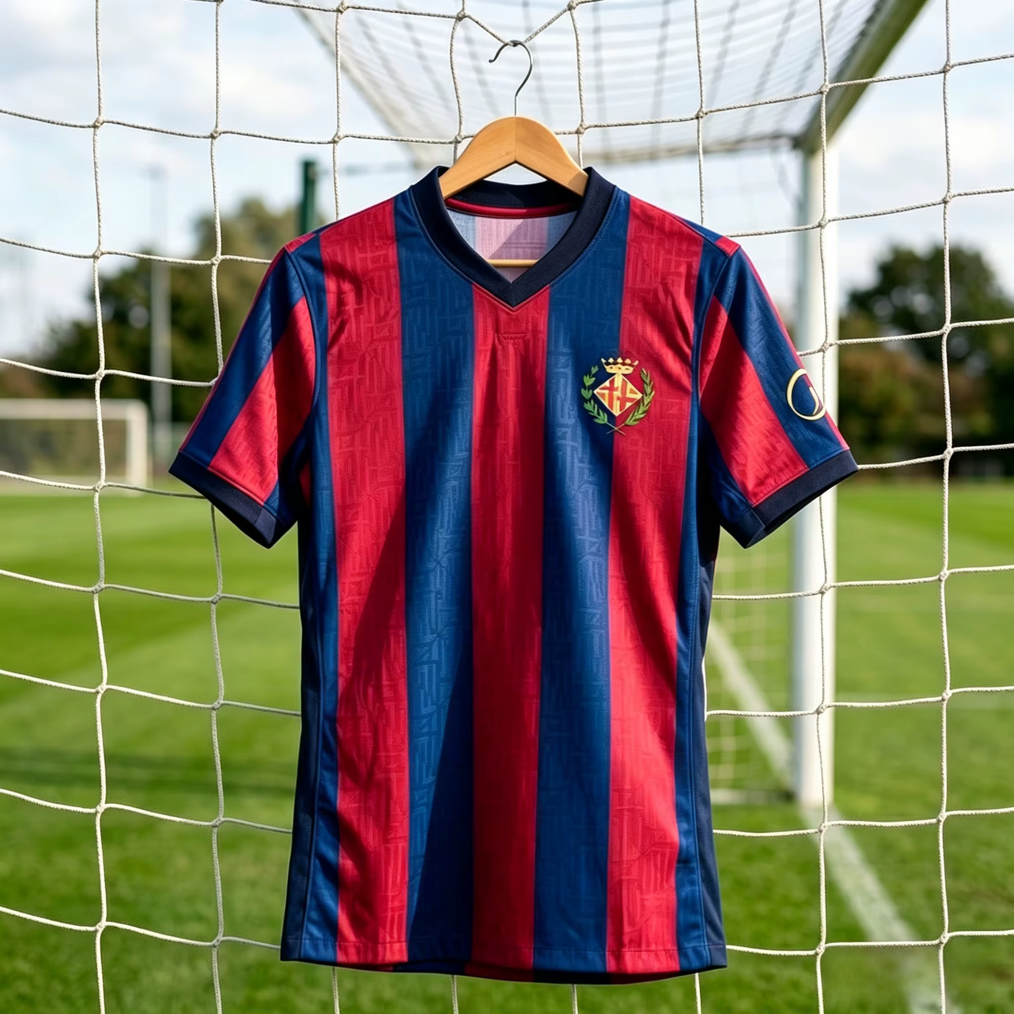 2027_28 Maillot de football rétro de Barcelone, T-shirt d'été respirant à séchage rapide imprimé en 3D, tendance, pour la famille