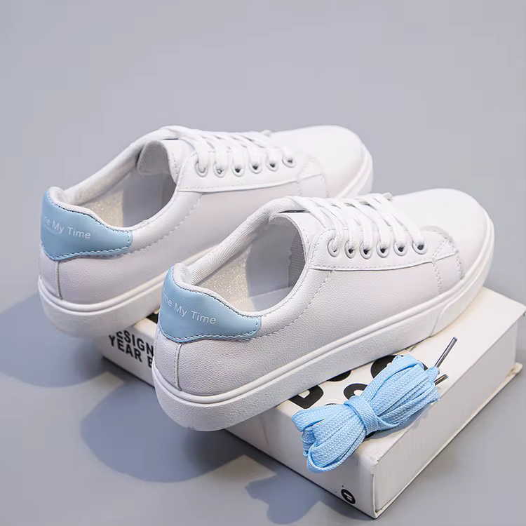 Chaussures vulcanisées en cuir PU pour femmes, blanches, nouvelle mode, chaussures à plateforme, couleur unie, chaussures décontractées, baskets classiques pour femmes