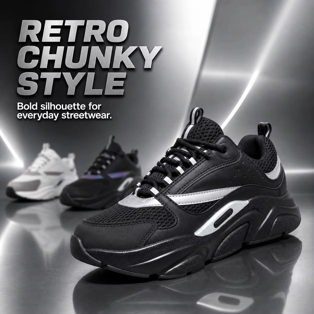 Chaussures de sport décontractées Flumenis pour hommes et femmes, à semelle épaisse, avec sangles en maille élastique, respirantes et confortables pour la course à pied